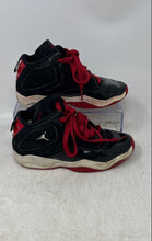 Load image into Gallery viewer, Nike Kids Air Jordan Black Red Round Toe Mid Top Lace-Up Sneakers Shoes Size 1Y

