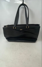 Load image into Gallery viewer, Lovevook Womens Black Faux Leather Double Handle Zip Magnetic Laptop Tote Bag
