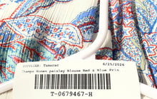 Load image into Gallery viewer, Champs Womens Multicolor Paisley 3/4 Sleeve Pleated Round Neck Blouse Top Sz 3X
