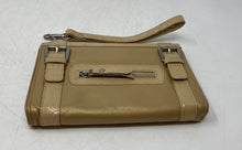 Load image into Gallery viewer, Michael Rome Womens Beige Leather Crocodile Embossed Mini Wristlet Wallet
