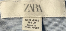 Load image into Gallery viewer, Zara Girls Blue Cotton Short Sleeve Crew Neck Cropped T-Shirt Size 13-14 Years
