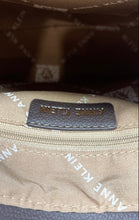 Load image into Gallery viewer, Anne Klein Womens Brown Monogram Faux Leather Adjustable Strap Crossbody Purse
