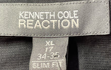 Load image into Gallery viewer, Kenneth Cole Reaction Mens Black Cotton Button Front Slim Fit Dress Shirt Sz XL
