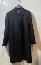 Load image into Gallery viewer, Tadon Mens Black Long Sleeve Collared Pockets Button Front Overcoat Size 34
