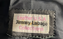 Load image into Gallery viewer, Jimmy Labajo Womens Black Leather Long Sleeve Collared Full-Zip Jacket Size P

