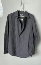 Load image into Gallery viewer, DKNY Mens Black White Check Slim Fit Long Sleeve Collared Dress Shirt Size L
