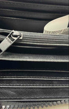 Load image into Gallery viewer, Prune Womens Penny Black Saffiano Leather Multiple Card Slots Zip-Around Wallet
