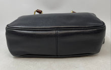 Load image into Gallery viewer, Laro Womens Black Brown Snakeskin Leather Double Handle Zipper Shoulder Bag

