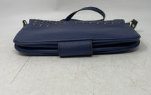Load image into Gallery viewer, Anne Klein Womens Blue Gold-Tone Geometric Inner Pockets Shoulder Handbag
