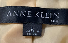 Load image into Gallery viewer, Anne Klein Womens Brown Striped Peak Lapel Flap Pocket One-Button Blazer Size 8

