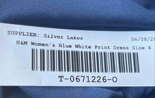 Load image into Gallery viewer, Divided By H&amp;M Womens Blue White Polka Dot Print V-Neck Fit &amp; Flare Dress Size 4
