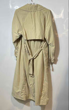 Load image into Gallery viewer, Perry Ellis Womens Light Khaki Double-Breasted Belted Trench Coat Size XS
