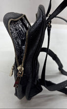 Load image into Gallery viewer, Guess Womens Tabbi Black Monogram Front Zip Pocket Adjustable Strap Backpack
