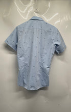 Load image into Gallery viewer, Pierre Cardin Mens Blue Short Sleeve Button-Up Shirt Size Small

