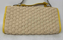 Load image into Gallery viewer, Brighton Womens Beige Yellow Heart Charm Woven Chain Strap Shoulder Purse

