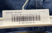 Load image into Gallery viewer, Wrangler Mens 47MWZ Blue Denim Regular Fit Straight Leg Jeans Size 40x30 W/ Tag
