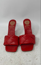 Load image into Gallery viewer, Vince Camuto Womens Brelanie Red Woven Leather Slip-On Stiletto Mule Heels Sz 6M

