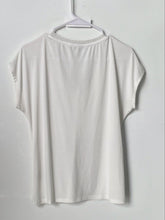 Load image into Gallery viewer, Calvin Klein Womens White Short Sleeve V-Neck Collarless Pullover T-Shirt Sz XS
