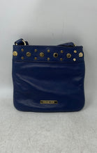 Load image into Gallery viewer, Michael Kors Womens Ludlow Blue Leather Adjustable Strap Studded Crossbody Bag
