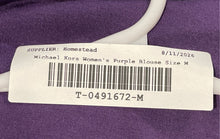 Load image into Gallery viewer, Michael Kors Womens Purple 3/4 Sleeve Round Neck Blouse Top Size Medium
