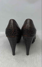 Load image into Gallery viewer, Max Studio Womens Randy Brown Leather Peep Toe Slip-On Platform Heels Size 7M
