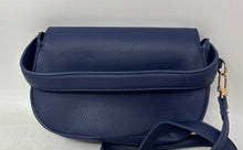 Load image into Gallery viewer, Anne Klein Womens Blue Leather Adjustable Strap Inner Pocket Crossbody Bag
