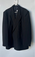 Load image into Gallery viewer, Gino Cappeli Mens Black Long Sleeve Peak Lapel Double-Breasted Blazer Size 42L
