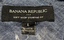 Load image into Gallery viewer, Banana Republic Mens Blue White Plaid Soft Wash Standard Fit Button-Up Shirt L
