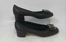 Load image into Gallery viewer, Sesto Meucci Womens Black Leather Slip-On Block Pump Heels Size 10M

