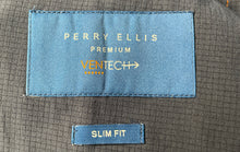 Load image into Gallery viewer, Perry Ellis Mens Dark Blue Slim Fit Ventech Two-Button Blazer Size 44L With Tag
