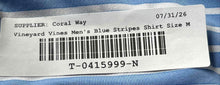 Load image into Gallery viewer, Vineyard Vines Mens Blue White Striped Short Sleeve Collared Polo Shirt Size M
