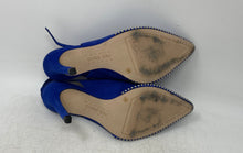 Load image into Gallery viewer, Gianni Bini Womens Blue Buckle Pointed Toe High Slingback Heels Size 8 M
