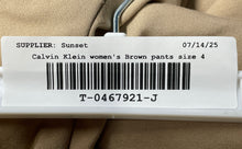 Load image into Gallery viewer, Calvin Klein Womens Brown Pocket Flat Front Straight Leg Chino Pants Size 4

