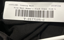 Load image into Gallery viewer, Nine West Womens Black Long Sleeve Split Neck Shift Dress Size Large
