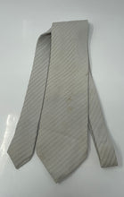 Load image into Gallery viewer, Giorgio Armani Mens Gray Diagonal Textured Striped Keeper Loop Pointed Tie
