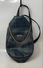 Load image into Gallery viewer, Lapierre By Lafuma Womens Dark Green Plaid Leather Top Handle Backpack
