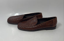 Load image into Gallery viewer, Cole Haan Mens Brown Woven Leather Moc Toe Slip-On Loafer Shoes Size 9B
