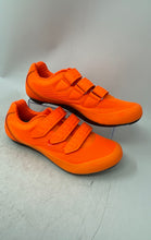 Load image into Gallery viewer, Unbranded Mens Orange Breathable Lightweight Hook-And-Loop Cycling Shoes Size 42
