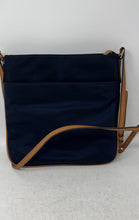 Load image into Gallery viewer, Michael Kors Womens Kelsey Blue Leather Trim Adjustable Strap Crossbody Bag
