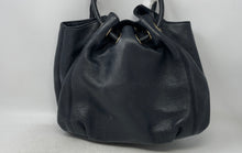 Load image into Gallery viewer, Michael Kors Womens East West Black Pebbled Leather Ring Shoulder Tote Bag

