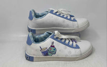 Load image into Gallery viewer, Disney Lilo &amp; Stitch Womens White Blue Leather Lace-Up Sneaker Shoes Size 9
