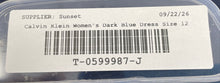 Load image into Gallery viewer, Calvin Klein Womens Dark Blue Sleeveless Back Zip A-Line Dress Size 12
