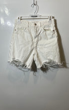 Load image into Gallery viewer, Zara Womens White Denim 5-Pockets Flat Front Distressed Cut-Off Shorts Size 4

