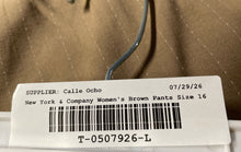 Load image into Gallery viewer, New York &amp; Company Womens Brown Striped Wide-Leg Trouser Pants Size 16
