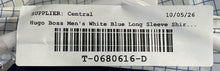Load image into Gallery viewer, Hugo Boss Mens White Blue Check Slim Fit Long Sleeve Dress Shirt Size 39/15.5
