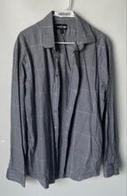 Load image into Gallery viewer, Express 1MX Mens Black &amp; White Plaid Long Sleeve Slim Dress Shirt Size XL
