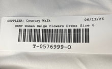 Load image into Gallery viewer, DKNY Womens Beige Floral Print Back Zipper Sleeveless Fit &amp; Flare Dress Size 6
