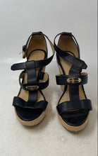 Load image into Gallery viewer, Michael Kors Womens Finley Black Brown Espadrille Platform Sandals Size 8
