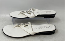 Load image into Gallery viewer, Italian Shoemakers Womens White Rhinestone Slip-On Thong Sandals Size 8

