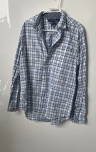 Load image into Gallery viewer, Tommy Hilfiger Mens Blue White Plaid Long Sleeve Custom Fit Button-Up Shirt Sz M
